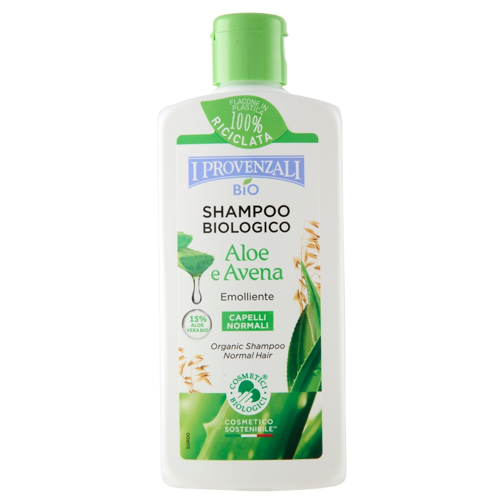 I Provenzali Bio Shampoo Biologico Aloe e Avena Emolliente Capelli Normali 250 ml